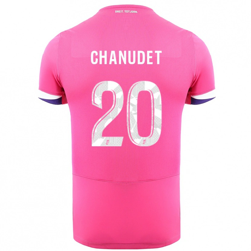Danxen Heren Coralie Chanudet #20 Roze Wit Uitshirt Uittenue 2025/26 T-Shirt