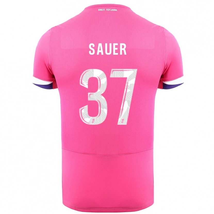 Danxen Heren Mario Sauer #37 Roze Wit Uitshirt Uittenue 2025/26 T-Shirt