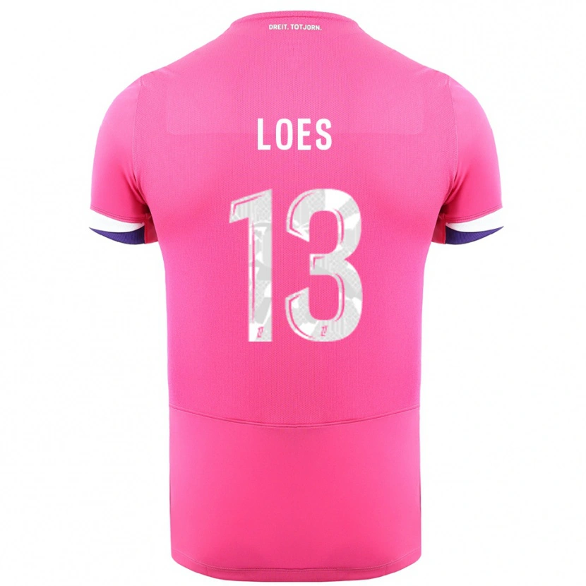Danxen Heren Wayan Loes #13 Roze Wit Uitshirt Uittenue 2025/26 T-Shirt