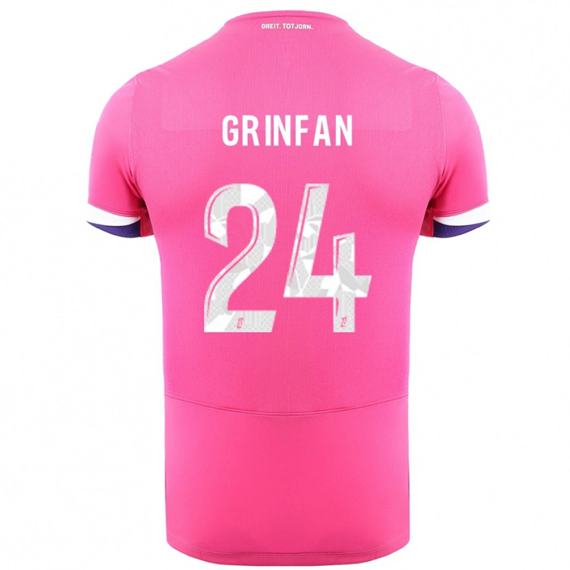 Danxen Heren Roma Grinfan #24 Roze Wit Uitshirt Uittenue 2025/26 T-Shirt