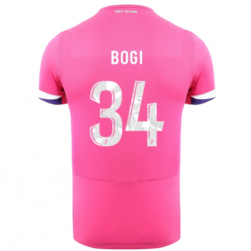 Danxen Heren Fiona Bogi #34 Roze Wit Uitshirt Uittenue 2025/26 T-Shirt