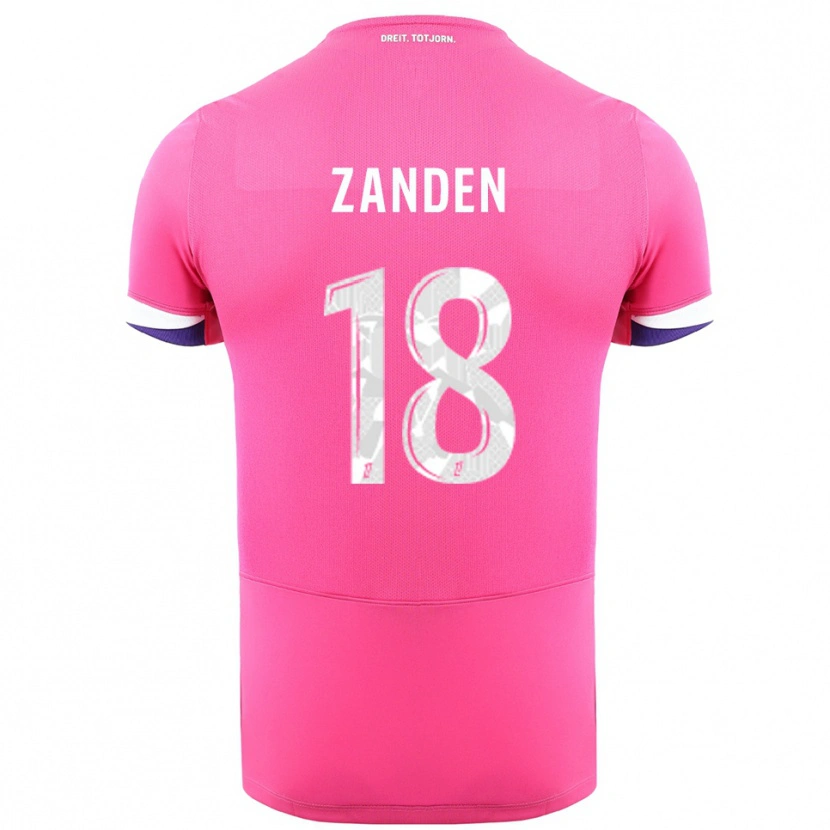 Danxen Heren Oliver Zandén #18 Roze Wit Uitshirt Uittenue 2025/26 T-Shirt