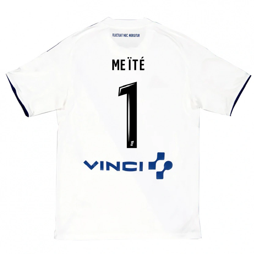 Danxen Heren Ibrahim Meïté #1 Wit Blauw Uitshirt Uittenue 2025/26 T-Shirt