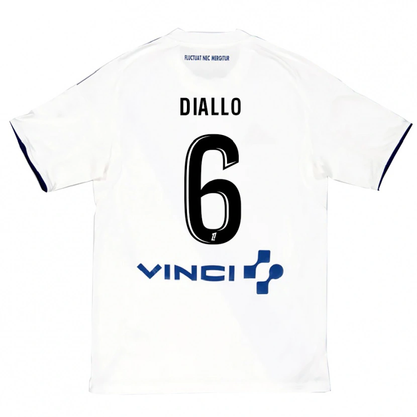 Danxen Heren Ibrahim Diallo #6 Wit Blauw Uitshirt Uittenue 2025/26 T-Shirt