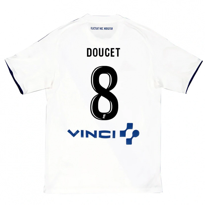 Danxen Heren Lohann Doucet #8 Wit Blauw Uitshirt Uittenue 2025/26 T-Shirt