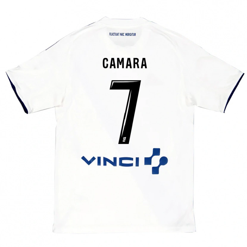 Danxen Heren Ismaël Camara #7 Wit Blauw Uitshirt Uittenue 2025/26 T-Shirt