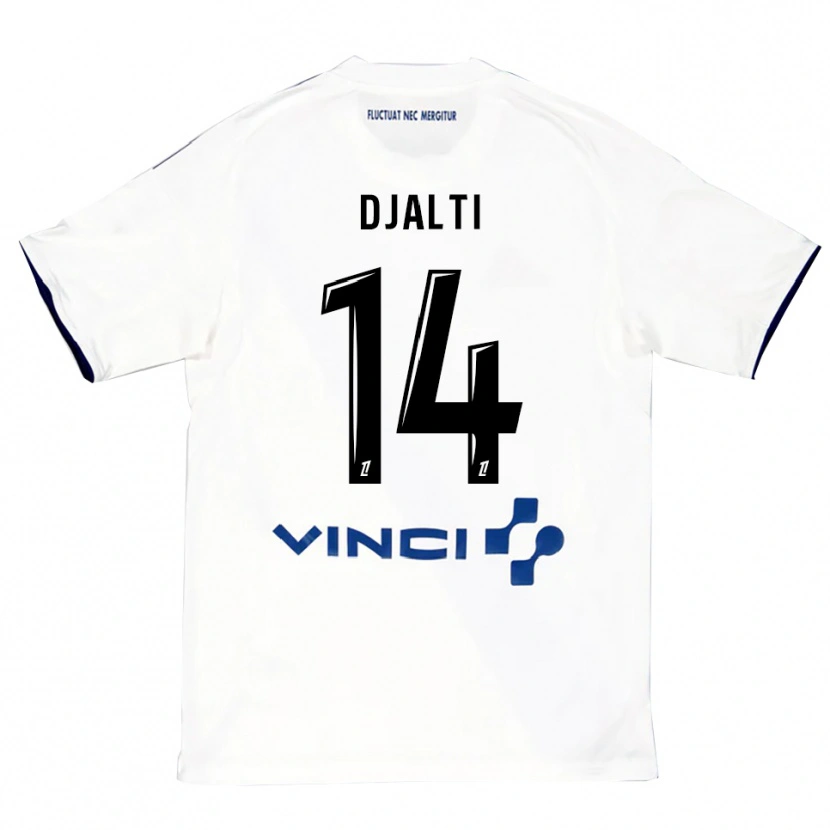 Danxen Heren Nadir Djalti #14 Wit Blauw Uitshirt Uittenue 2025/26 T-Shirt