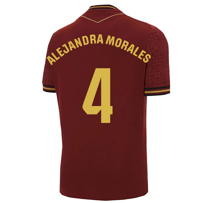 Danxen Heren Alejandra Morales Calvente #4 Bordeaux Goud Uitshirt Uittenue 2025/26 T-Shirt