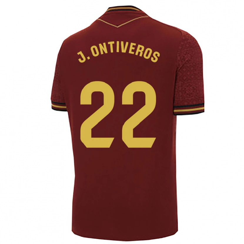 Danxen Heren Javi Ontiveros #22 Bordeaux Goud Uitshirt Uittenue 2025/26 T-Shirt