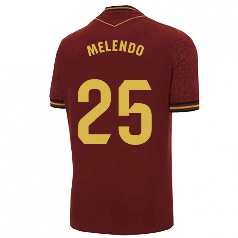 Danxen Heren Óscar Melendo #25 Bordeaux Goud Uitshirt Uittenue 2025/26 T-Shirt