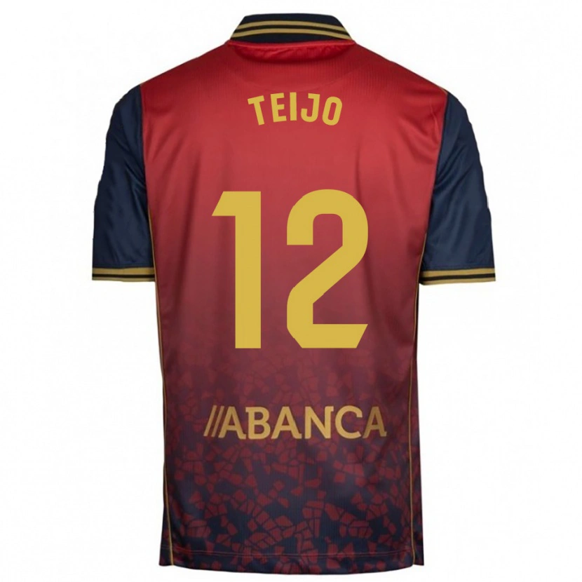 Danxen Heren Quique Teijo #12 Rood Marineblauw Uitshirt Uittenue 2025/26 T-Shirt