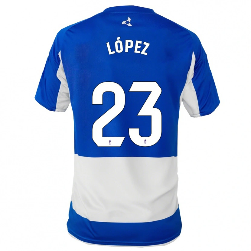 Danxen Heren Diego López #23 Blauw Wit Uitshirt Uittenue 2025/26 T-Shirt