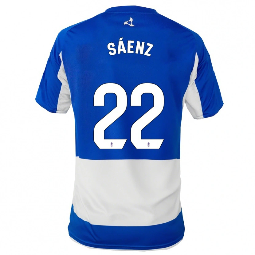 Danxen Heren Pablo Sáenz #22 Blauw Wit Uitshirt Uittenue 2025/26 T-Shirt
