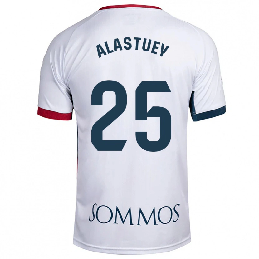 Danxen Heren Martina Alastuey #25 Wit Rood Uitshirt Uittenue 2025/26 T-Shirt