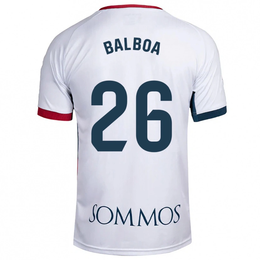 Danxen Heren Álex Balboa #26 Wit Rood Uitshirt Uittenue 2025/26 T-Shirt