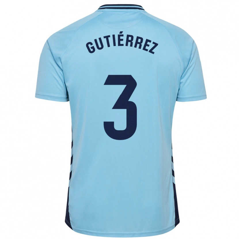 Danxen Heren Cristian Gutiérrez #3 Hemelsblauw Uitshirt Uittenue 2025/26 T-Shirt