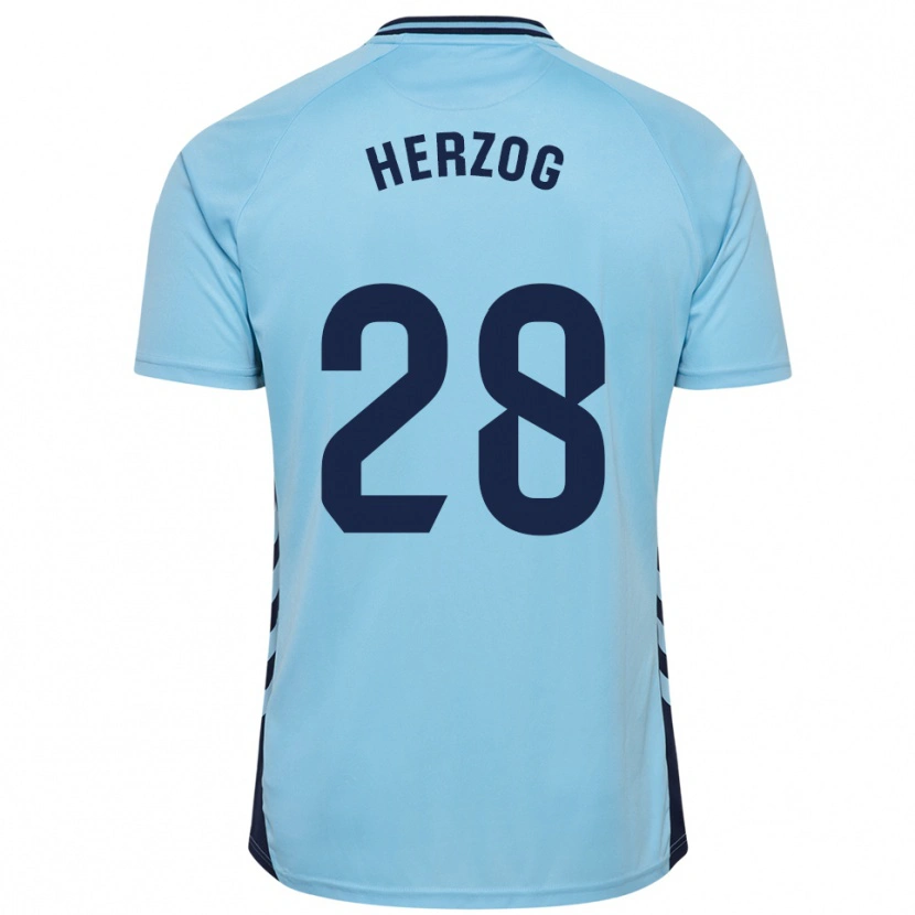 Danxen Heren Juanma Herzog #28 Hemelsblauw Uitshirt Uittenue 2025/26 T-Shirt