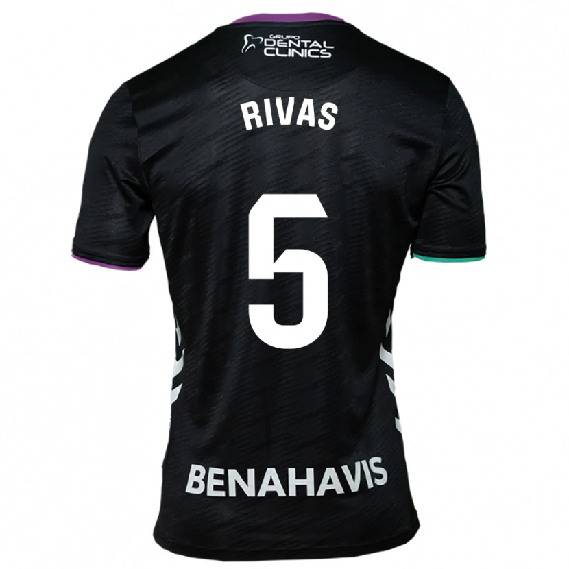 Danxen Heren Juande Rivas #5 Zwart Paars Groen Uitshirt Uittenue 2025/26 T-Shirt
