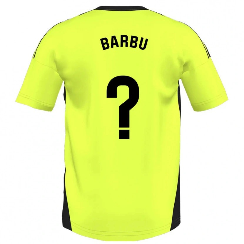 Danxen Heren Álex Barbu #0 Fluorescerend Geel Uitshirt Uittenue 2025/26 T-Shirt
