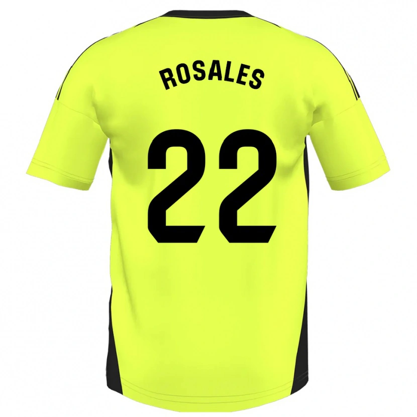 Danxen Heren Diego Rosales #22 Fluorescerend Geel Uitshirt Uittenue 2025/26 T-Shirt
