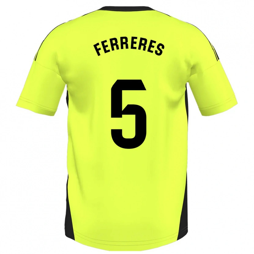 Danxen Heren Manolo Ferreres #5 Fluorescerend Geel Uitshirt Uittenue 2025/26 T-Shirt