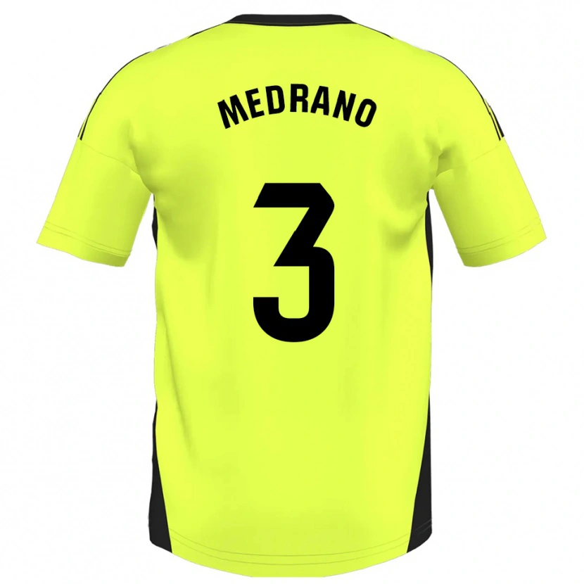 Danxen Heren Fernando Medrano #3 Fluorescerend Geel Uitshirt Uittenue 2025/26 T-Shirt