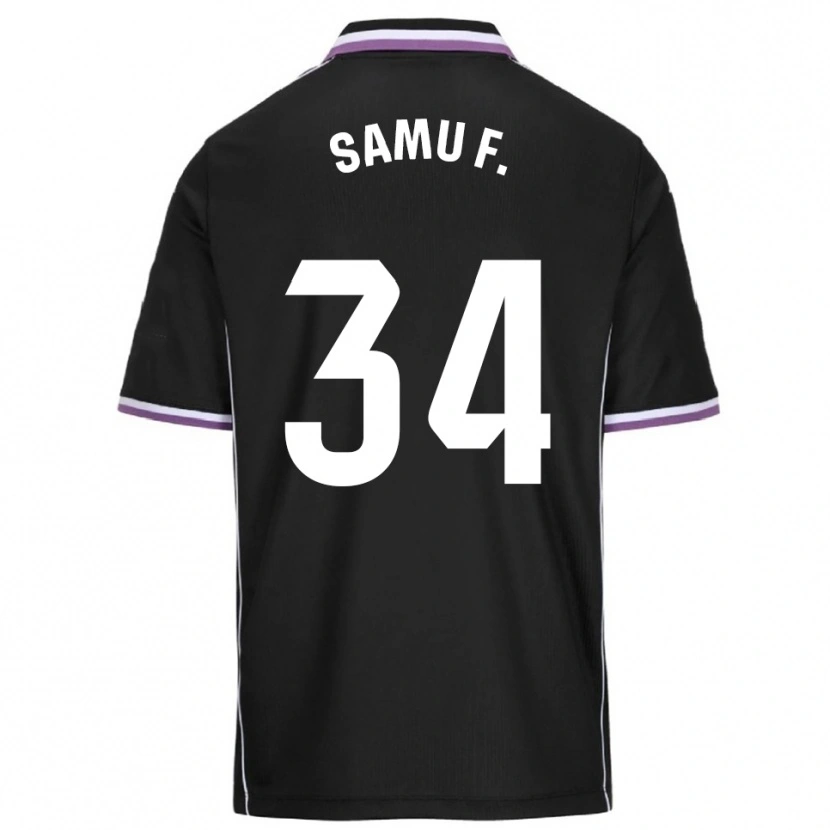 Danxen Heren Samu Fernández #34 Paars Zwart Uitshirt Uittenue 2025/26 T-Shirt