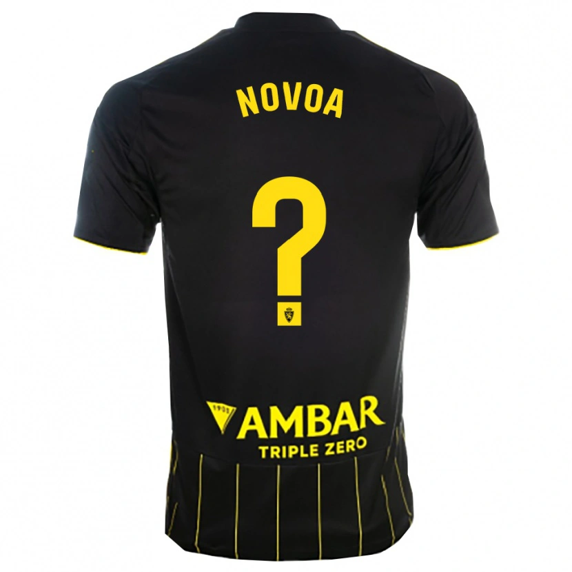 Danxen Heren Andrei Novoa #0 Zwart Geel Uitshirt Uittenue 2025/26 T-Shirt