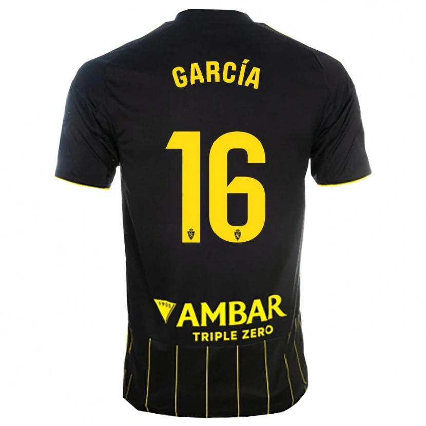 Danxen Heren Iker García #16 Zwart Geel Uitshirt Uittenue 2025/26 T-Shirt