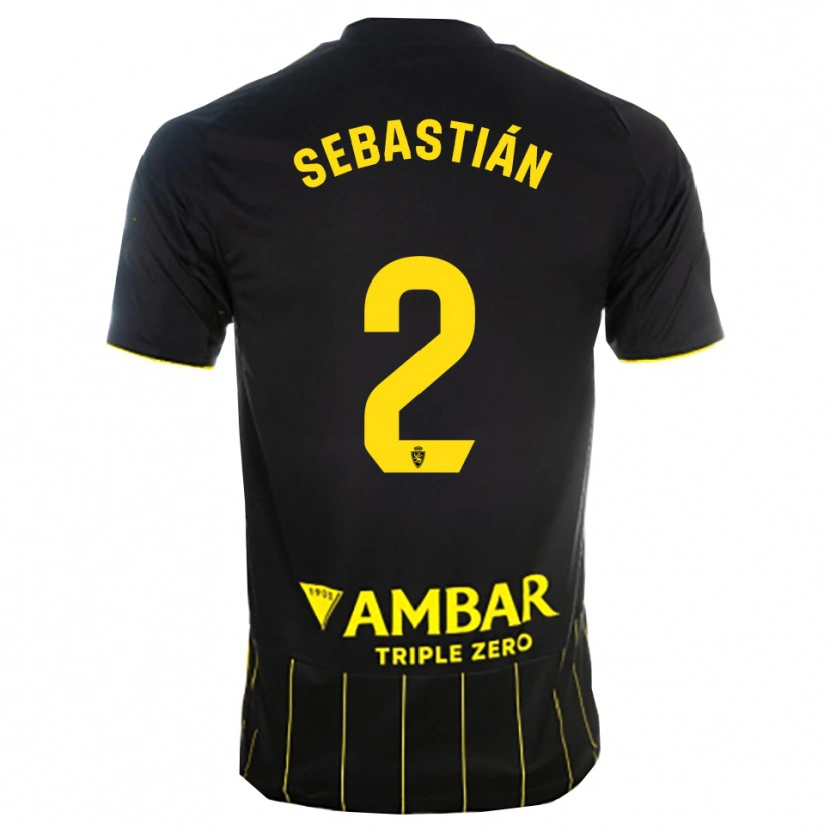 Danxen Heren Juan Sebastián #2 Zwart Geel Uitshirt Uittenue 2025/26 T-Shirt