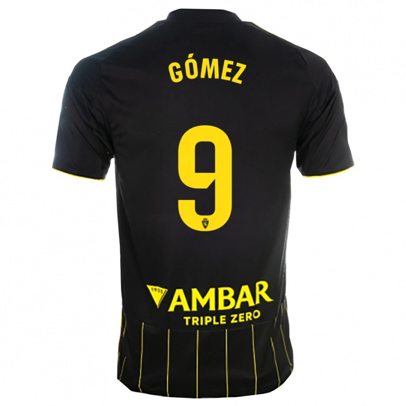 Danxen Heren Dani Gómez #9 Zwart Geel Uitshirt Uittenue 2025/26 T-Shirt