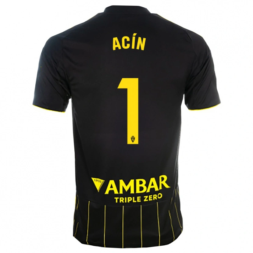 Danxen Heren Guillermo Acín #1 Zwart Geel Uitshirt Uittenue 2025/26 T-Shirt