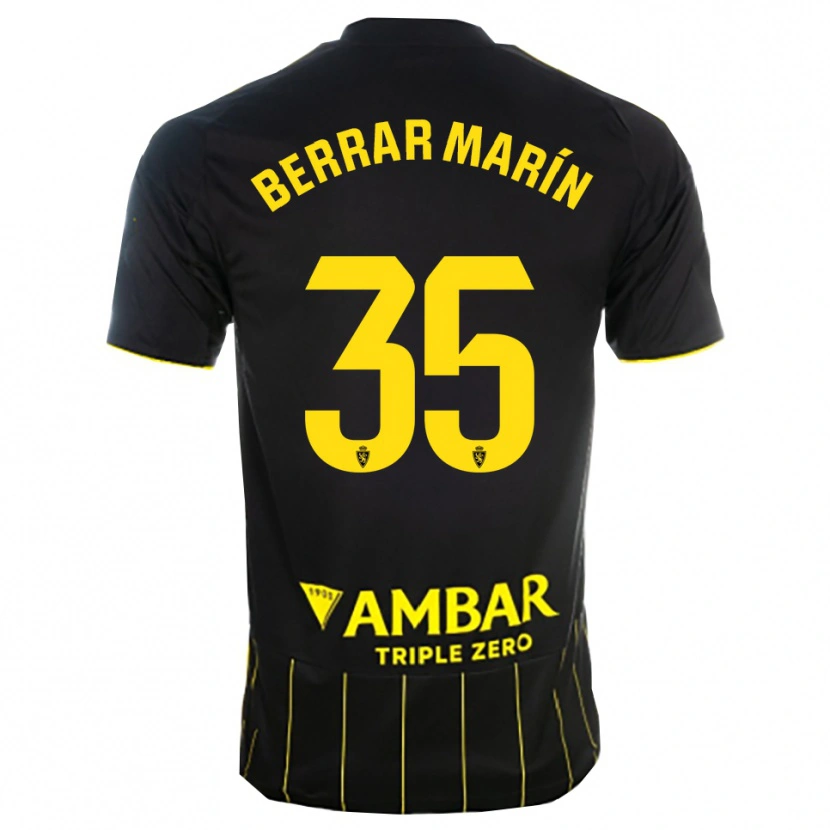 Danxen Heren Sergio Berrar #35 Zwart Geel Uitshirt Uittenue 2025/26 T-Shirt