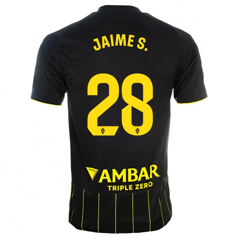 Danxen Heren Jaime Sánchez #28 Zwart Geel Uitshirt Uittenue 2025/26 T-Shirt
