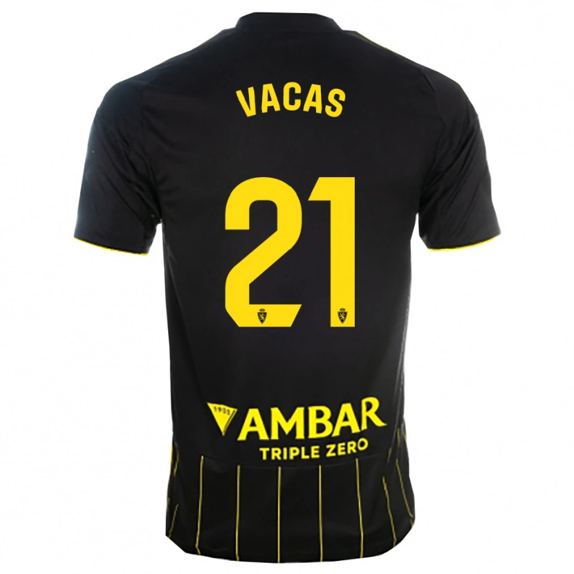 Danxen Heren Óscar Vacas #21 Zwart Geel Uitshirt Uittenue 2025/26 T-Shirt