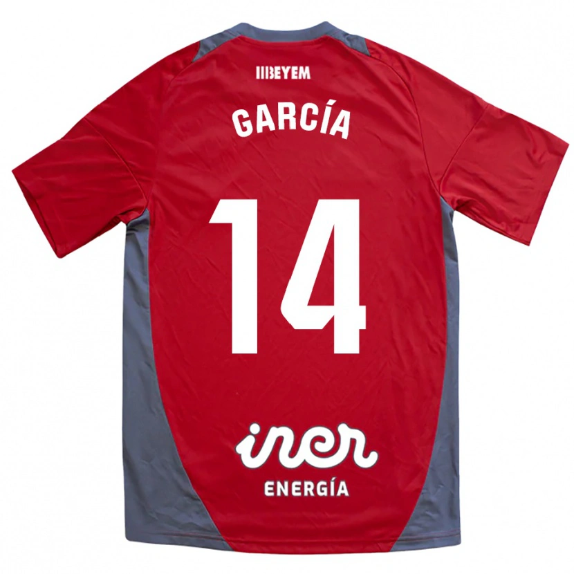 Danxen Heren Jon García #14 Rood Grijs Uitshirt Uittenue 2025/26 T-Shirt