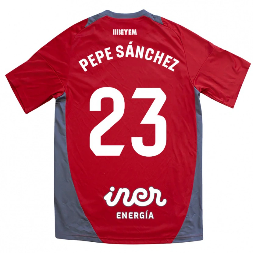 Danxen Heren Pepe Sánchez #23 Rood Grijs Uitshirt Uittenue 2025/26 T-Shirt