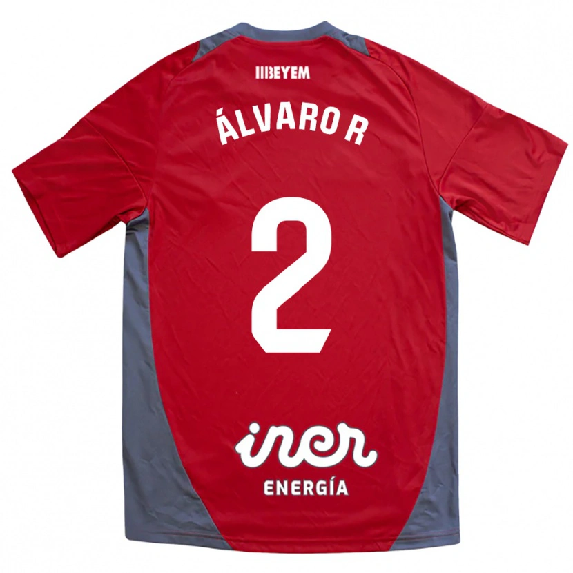 Danxen Heren Álvaro Rodríguez #2 Rood Grijs Uitshirt Uittenue 2025/26 T-Shirt