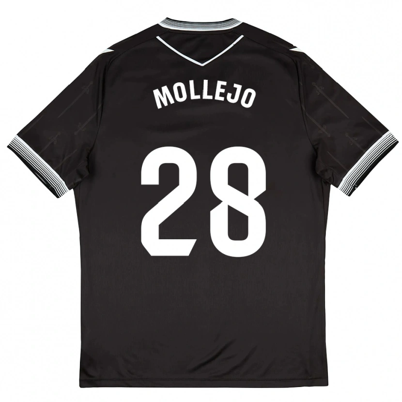 Danxen Heren Víctor Mollejo #28 Zwart Wit Uitshirt Uittenue 2025/26 T-Shirt