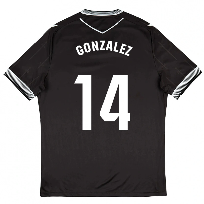 Danxen Heren David González #14 Zwart Wit Uitshirt Uittenue 2025/26 T-Shirt