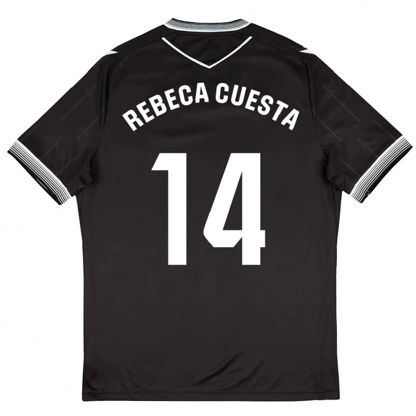 Danxen Heren Rebeca Cuesta #14 Zwart Wit Uitshirt Uittenue 2025/26 T-Shirt