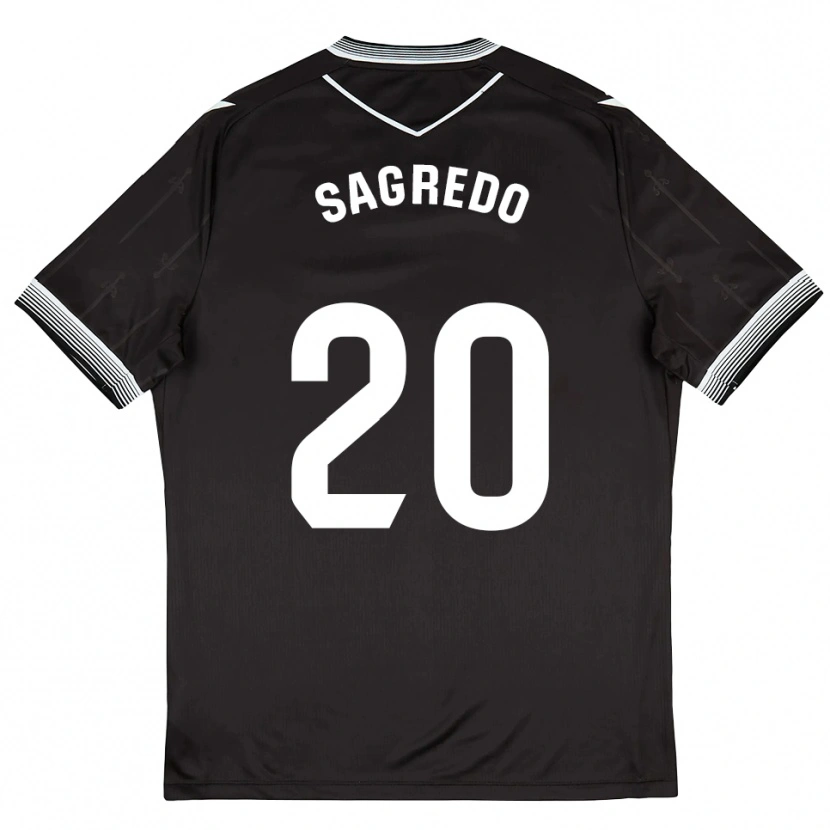 Danxen Heren Pablo Sagredo #20 Zwart Wit Uitshirt Uittenue 2025/26 T-Shirt