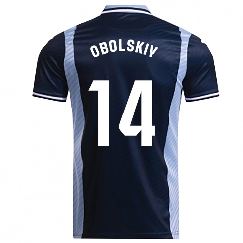 Danxen Heren Nikolay Obolskiy #14 Marineblauw Hemelsblauw Uitshirt Uittenue 2025/26 T-Shirt