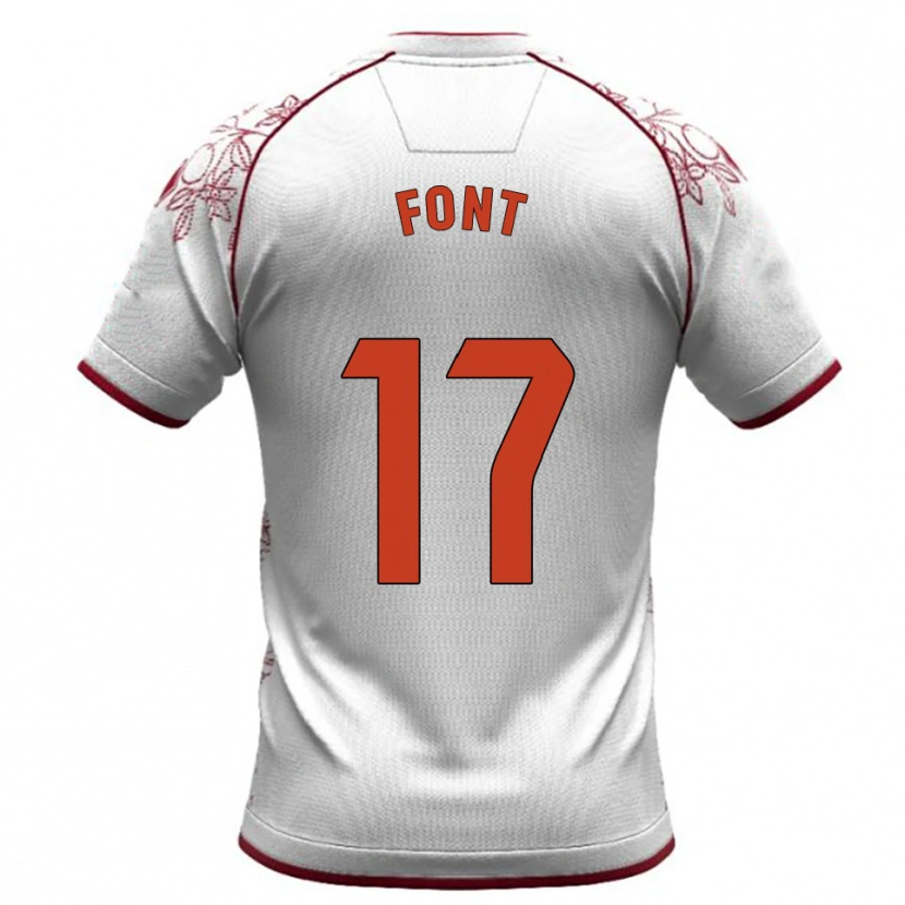 Danxen Heren Nico Font #17 Wit Bordeau Uitshirt Uittenue 2025/26 T-Shirt