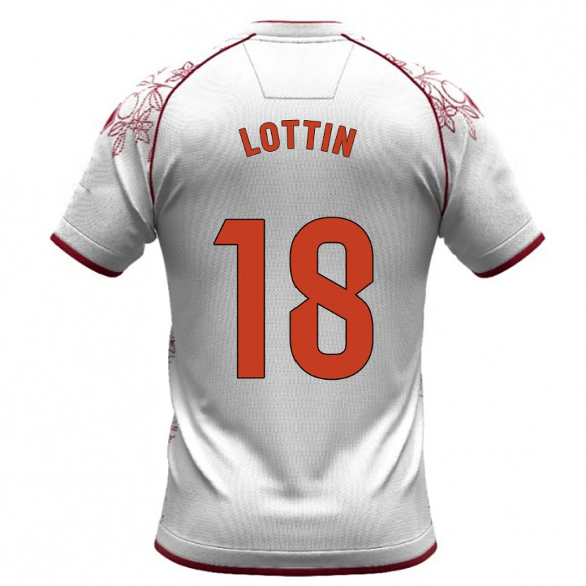 Danxen Heren Albert Lottin #18 Wit Bordeau Uitshirt Uittenue 2025/26 T-Shirt