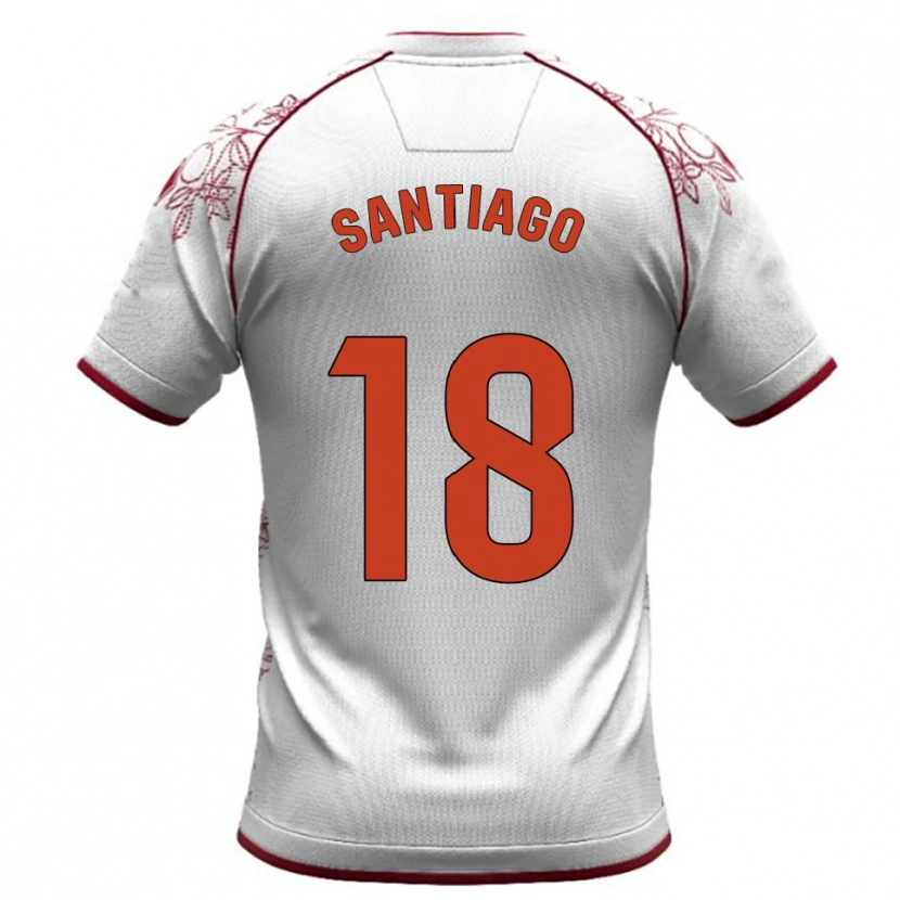 Danxen Heren Pablo Santiago #18 Wit Bordeau Uitshirt Uittenue 2025/26 T-Shirt