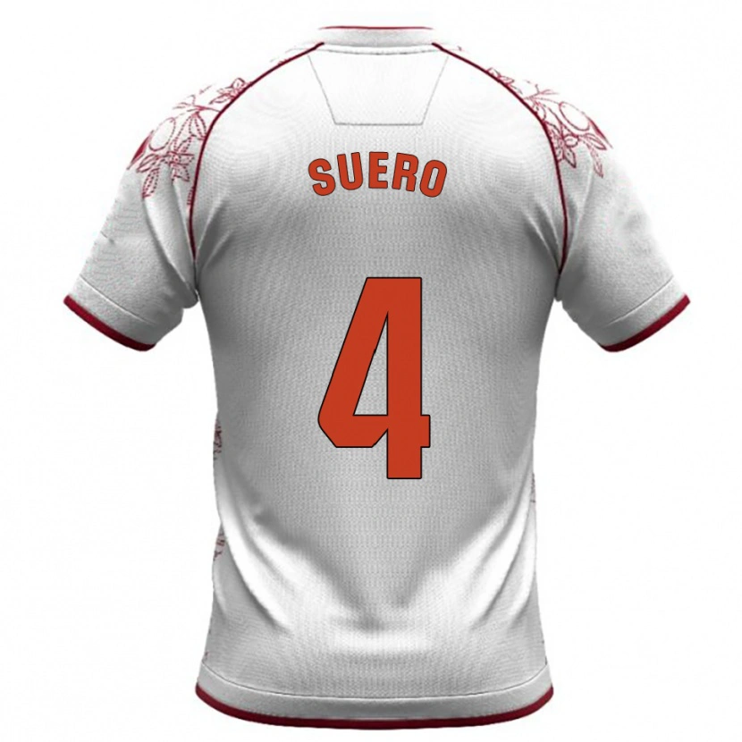 Danxen Heren Israel Suero #4 Wit Bordeau Uitshirt Uittenue 2025/26 T-Shirt