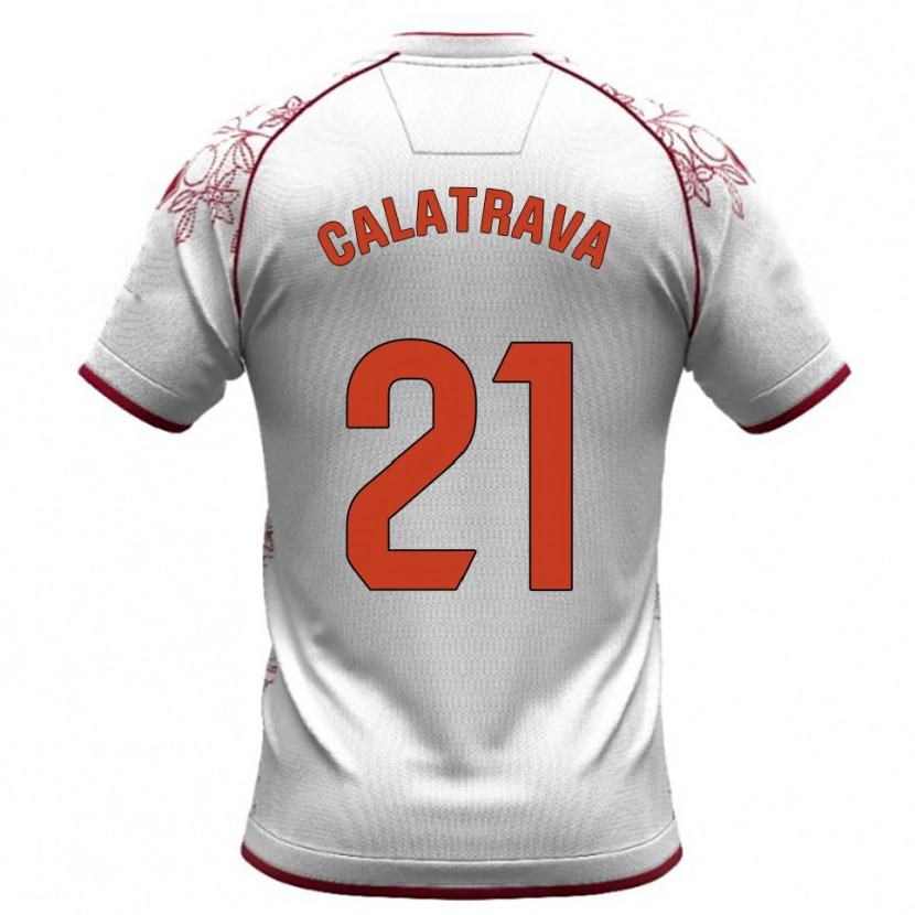 Danxen Heren Álex Calatrava #21 Wit Bordeau Uitshirt Uittenue 2025/26 T-Shirt