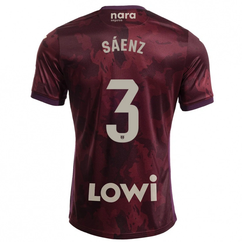 Danxen Heren Jorge Sáenz #3 Bordeaux Wit Uitshirt Uittenue 2025/26 T-Shirt
