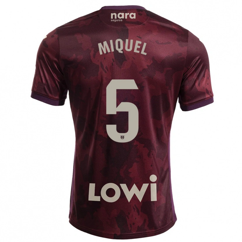 Danxen Heren Ignasi Miquel #5 Bordeaux Wit Uitshirt Uittenue 2025/26 T-Shirt